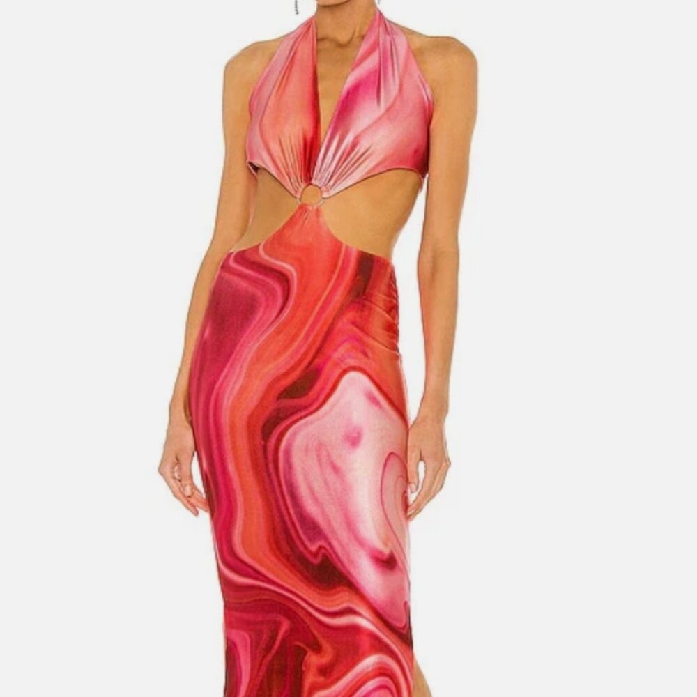 Farai London Gaia Maxi Halter Dress Size Med